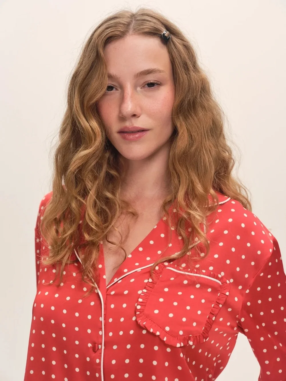 For Love & Lemons Lailah PJ Set Red Polka Dot Pajamas XS NWT